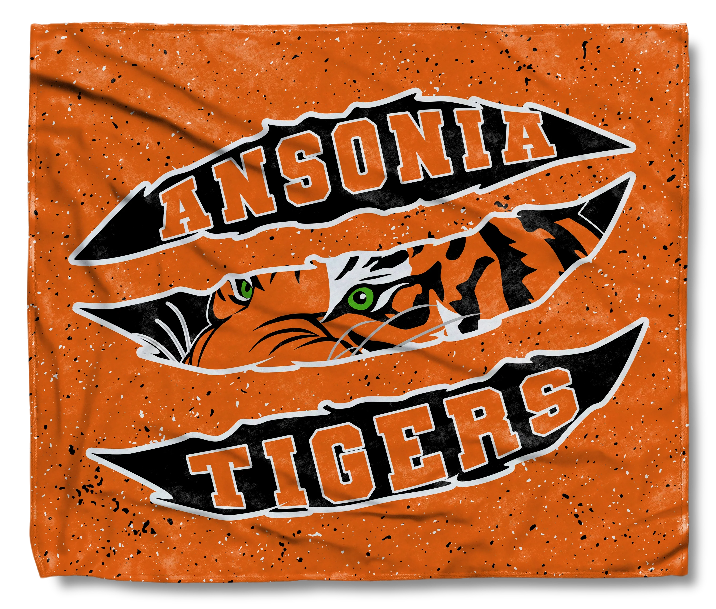 The Ansonia Tigers Orange Scratch Throw