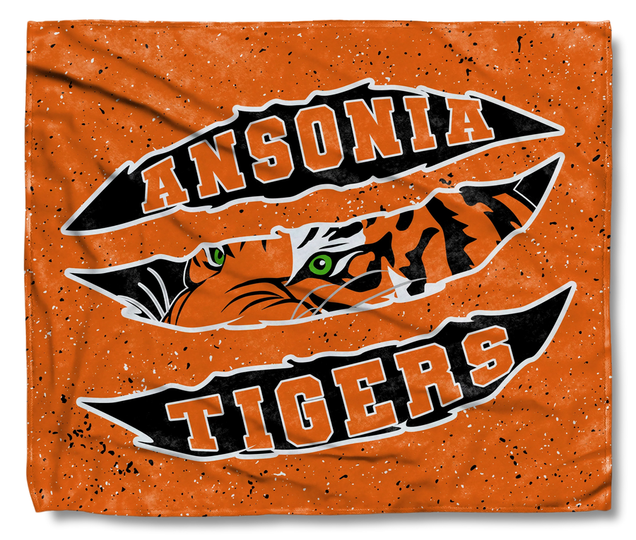 The Ansonia Tigers Orange Scratch Throw
