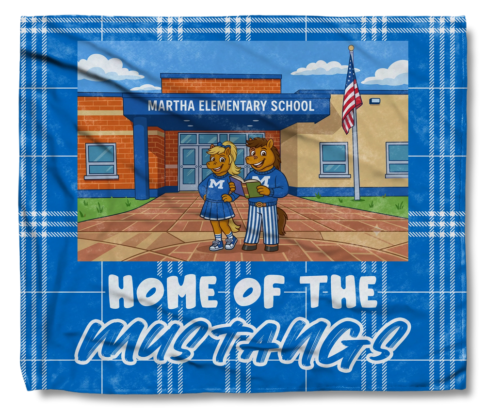 Martha Elementary School Mustangs Throw