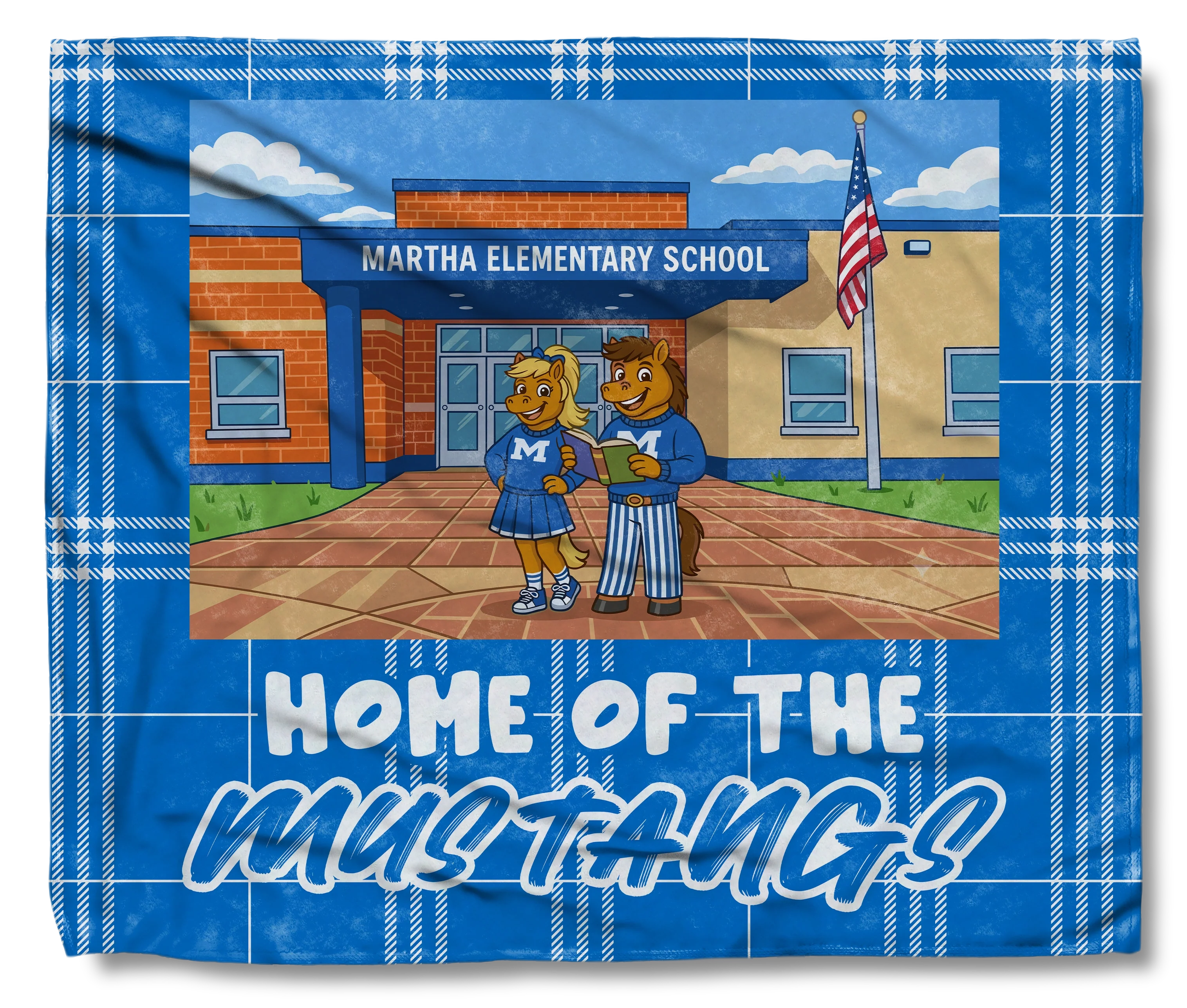 Martha Elementary School Mustangs Throw
