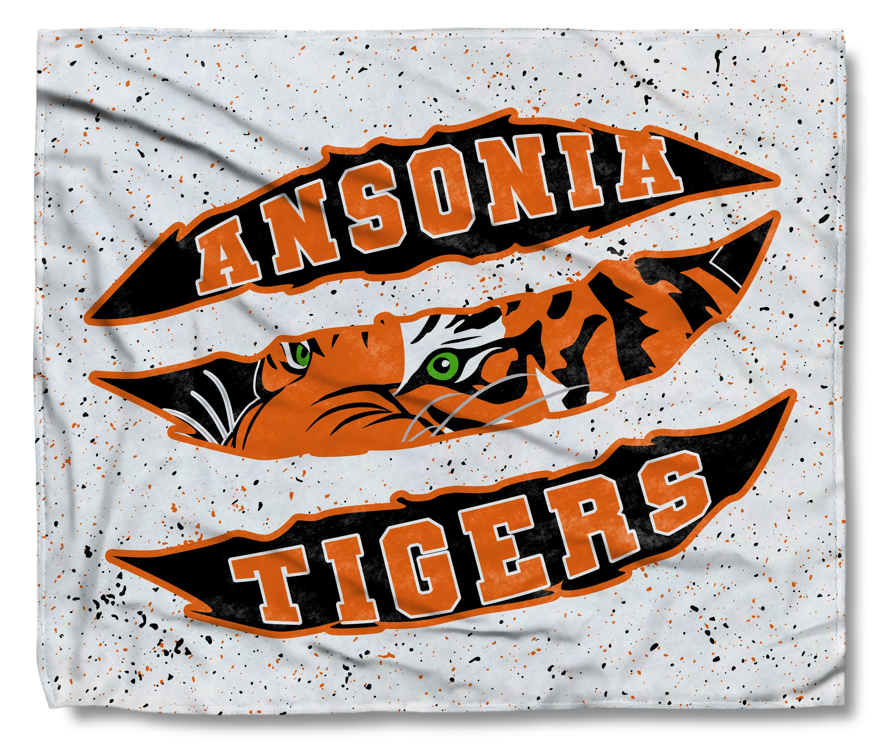 The Ansonia Tigers White Scratch Throw