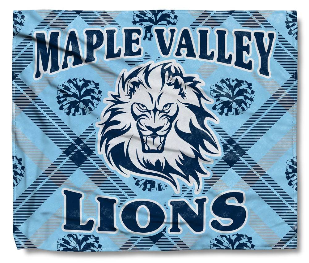 The MV Lions Cheer Plaid Throw
