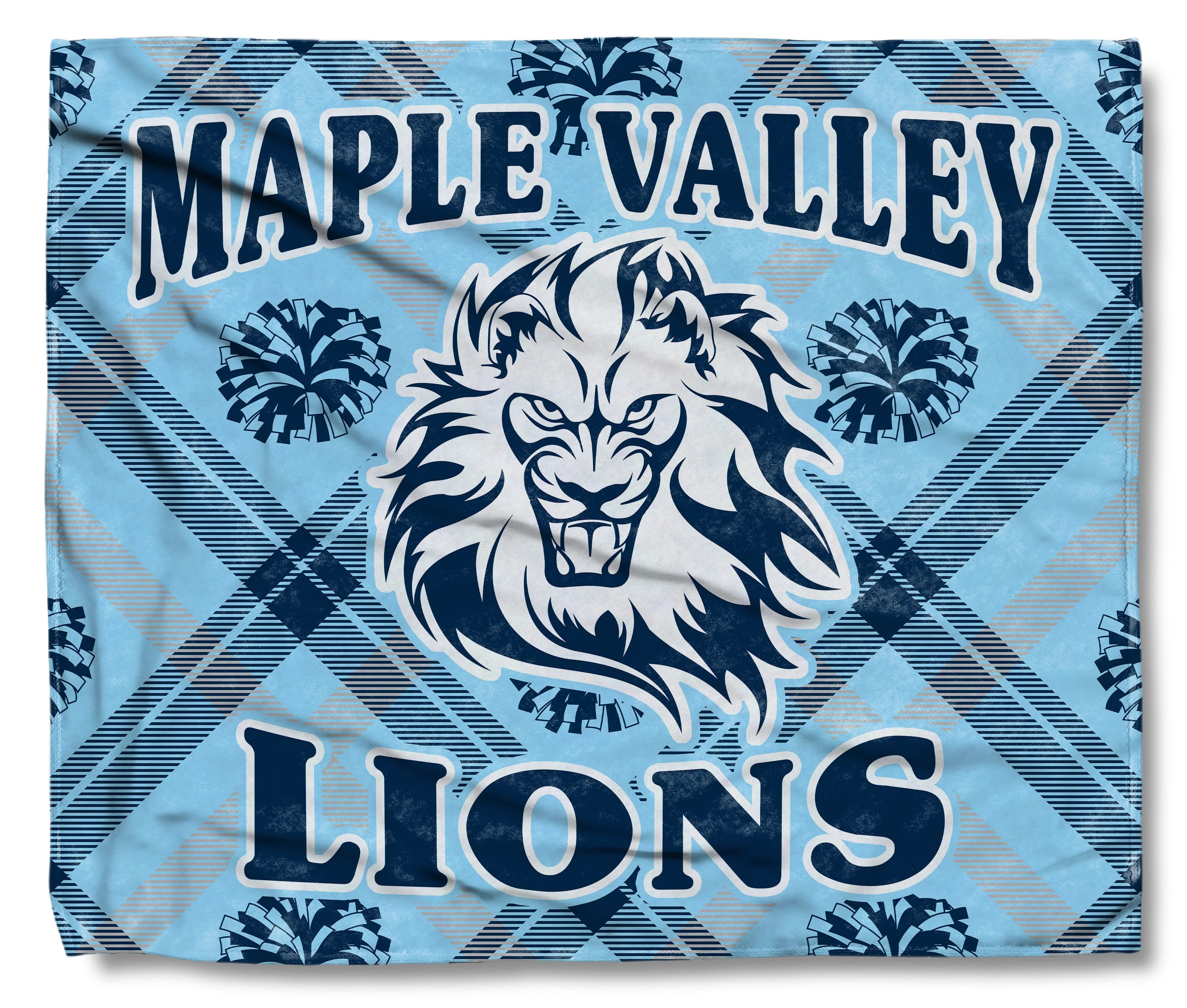 The MV Lions Cheer Plaid Throw