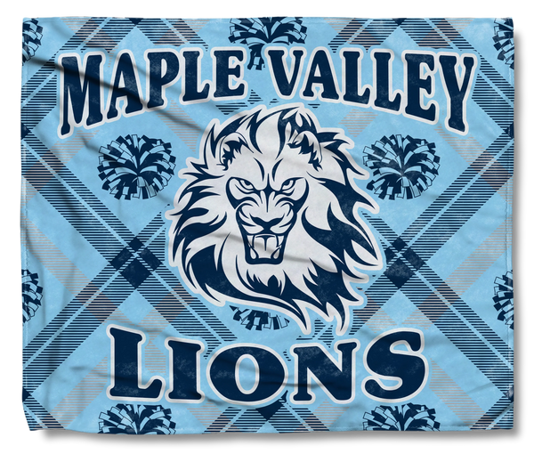 The MV Lions Cheer Plaid Throw
