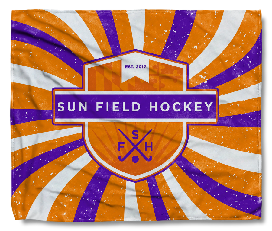 Sun Field Hockey Burst Blanket